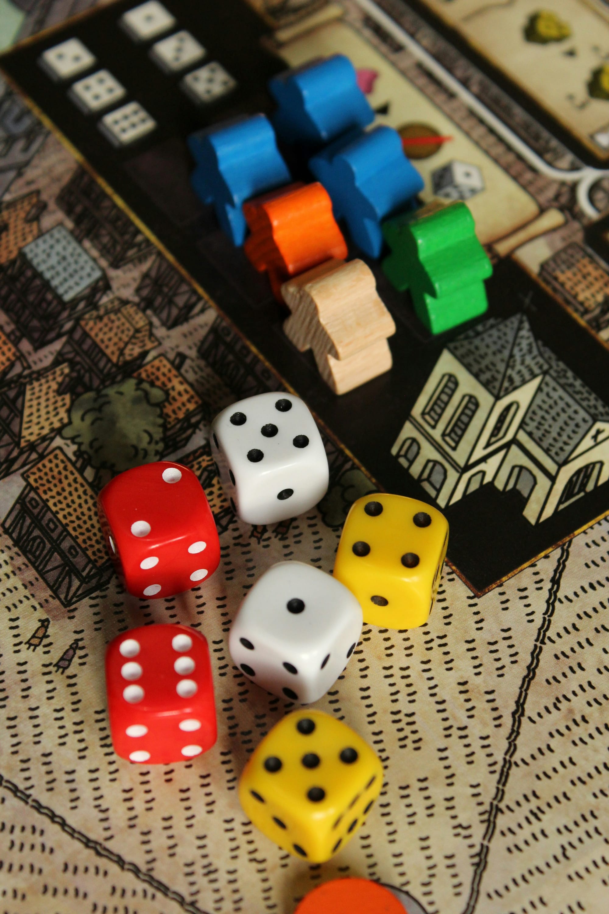 Dice and a board game